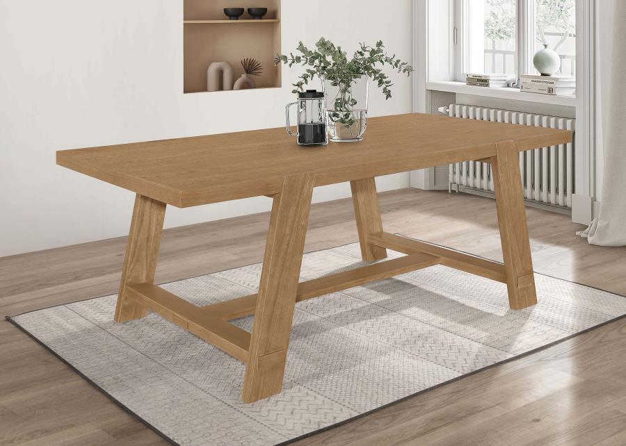 Sharon - Rectangular Wood Trestle Dining Table - Brown Coaster Fine Furniture