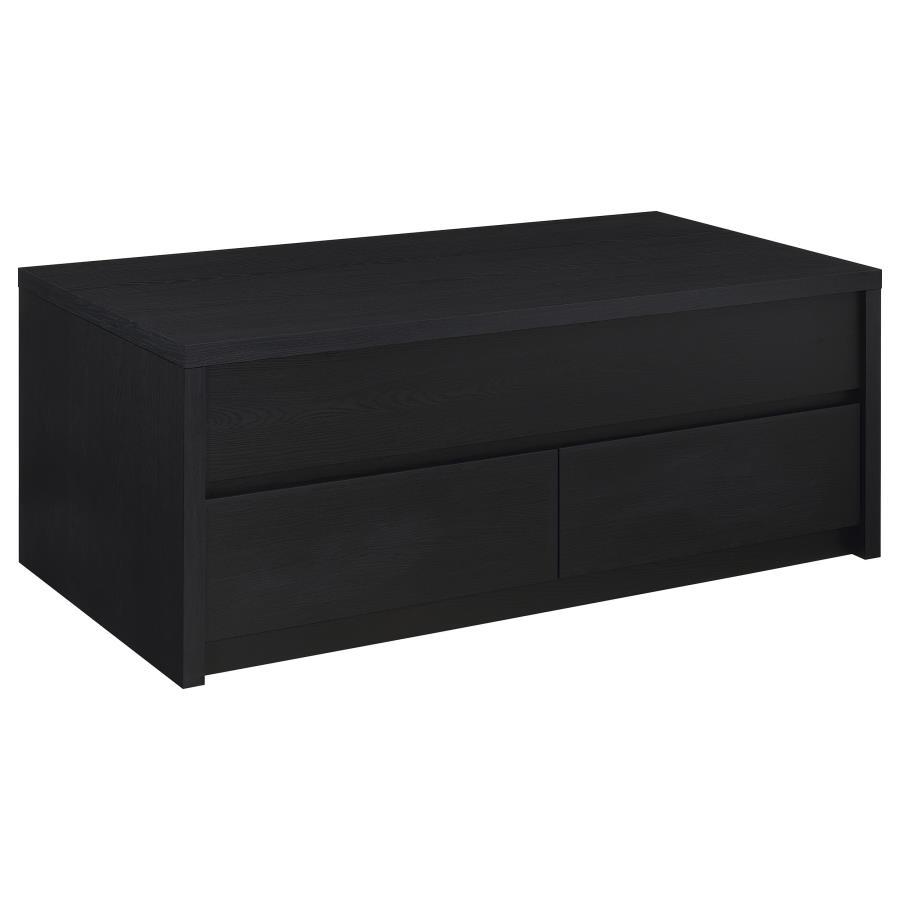 Knapp - Lift Top Cocktail Coffee Table With Dual Drawers - Black Coaster Fine Furniture