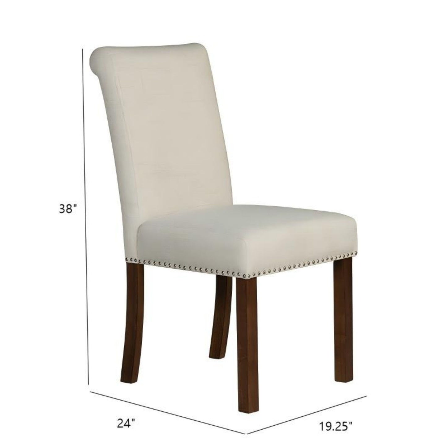 Dining Chair With Nailhead Trim (Set of 2) - Beige JLA