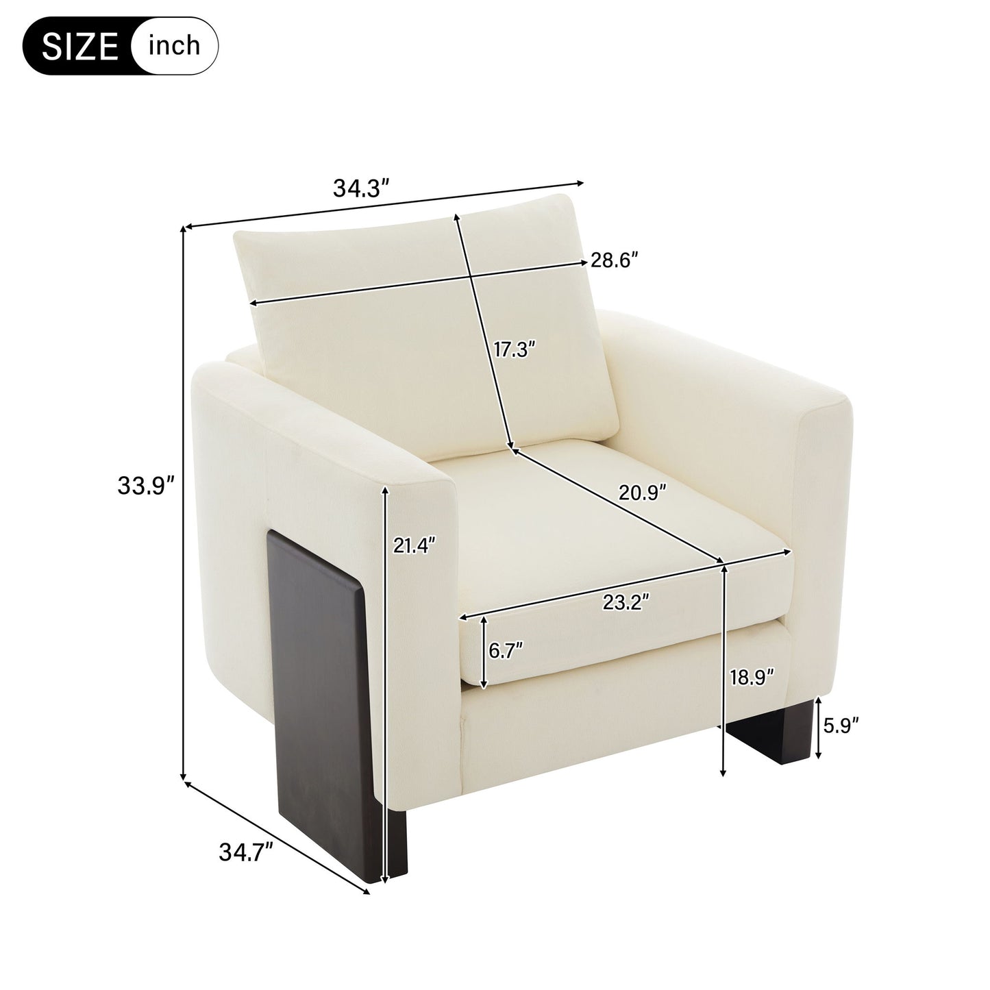 Stylish Club Armchair For Living Room Noble House