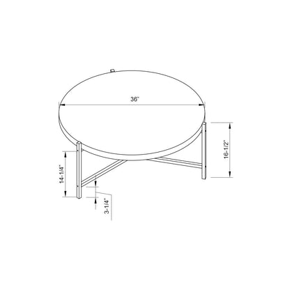 Round Coffee Table With White Metal Legs