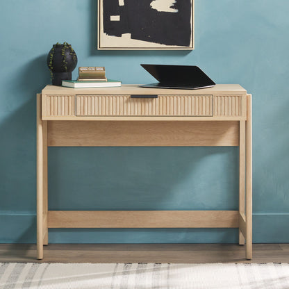 Transitional Reeded Writing Desk With Drawer Walker Edison