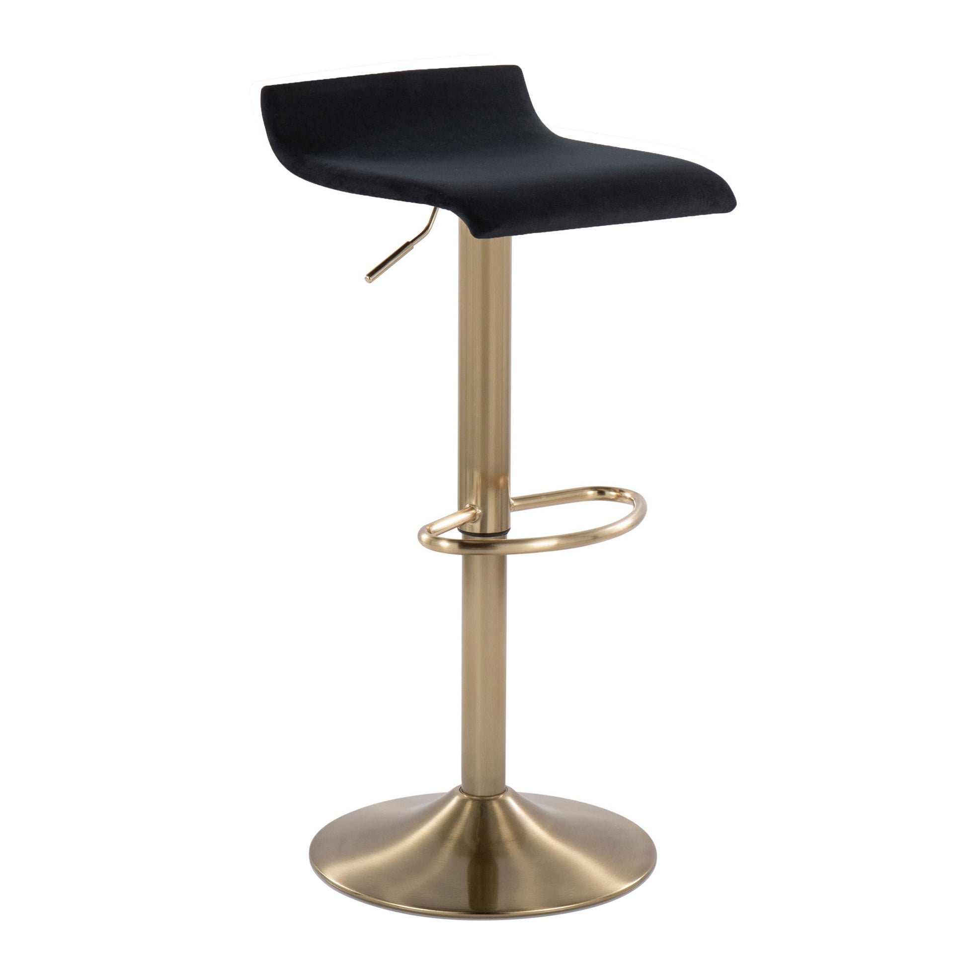 Ale - Contemporary Adjustable Height Barstool With Swivel With Oval Footrest (Set of 2) Lumi Source