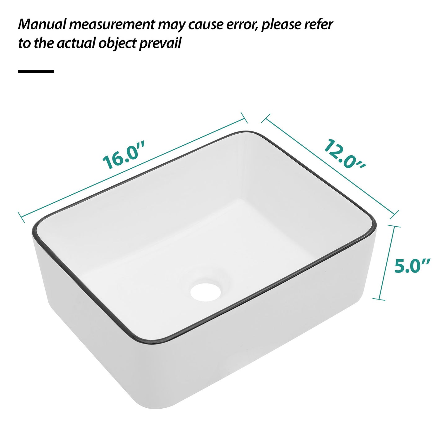 Modern European Style Ceramic Rectangular Vessel Bathroom Sink Daily Nest