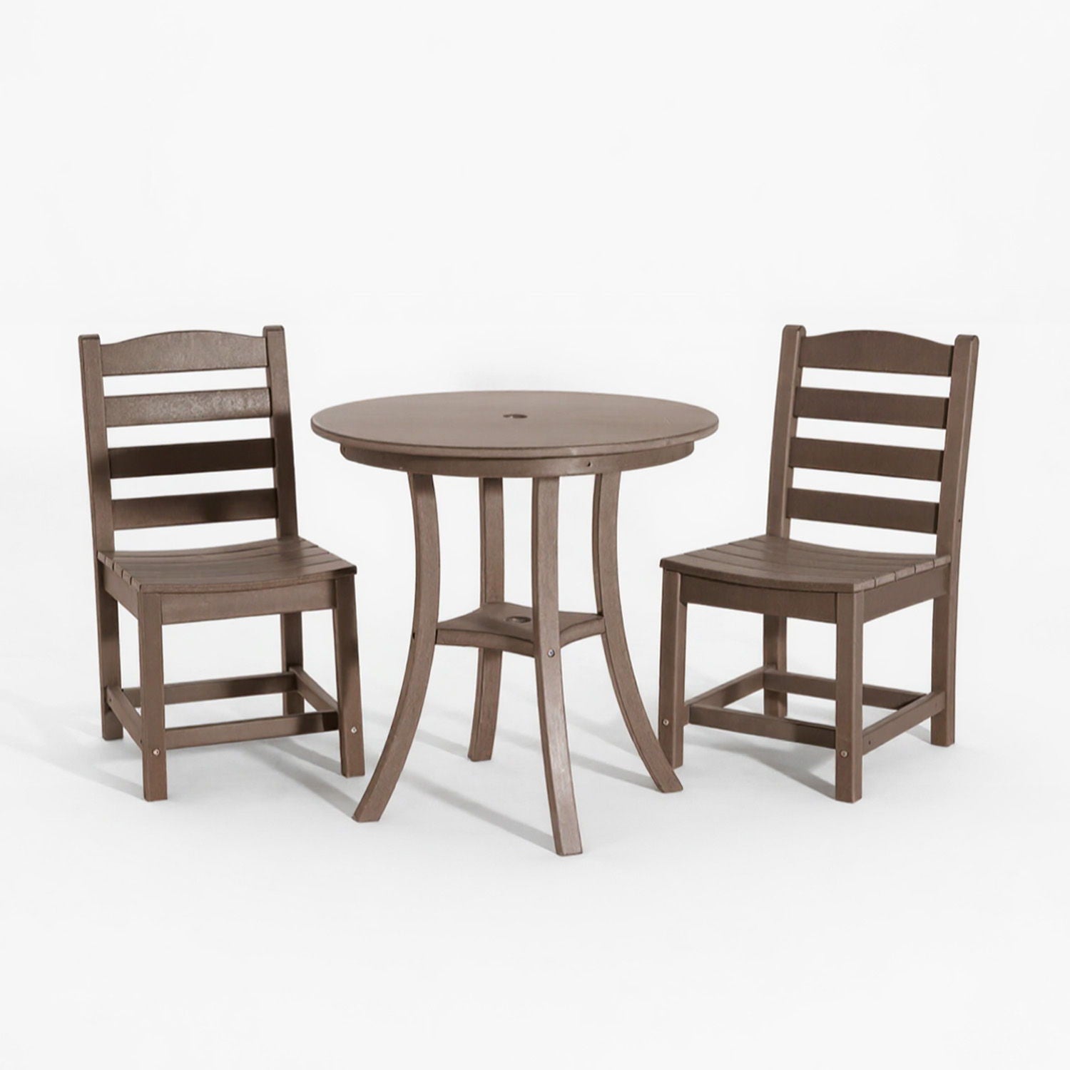 3 Piece Outdoor Dining Set, Round Patio Table With 2 Armless Chairs Home Essentials