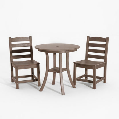 3 Piece Outdoor Dining Set, Round Patio Table With 2 Armless Chairs Home Essentials