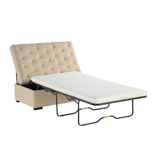 Convertible Folding Sofa Bed Ottoman With Memory Mattress And Tufted Design Hearth and Haven