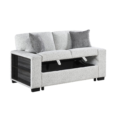 Prato - Loveseat With Storage And USB - Gray Matrix Furniture Group