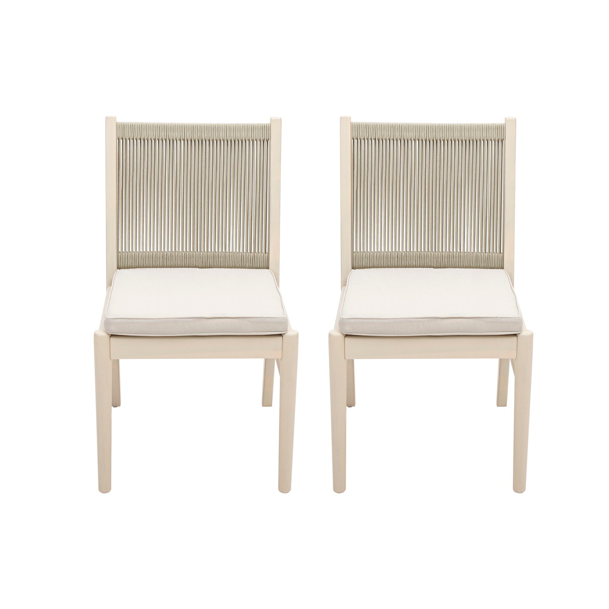 Cordoba - Dining Chair (Set of 2) Comfortable Armless Chairs - Beige Noble House