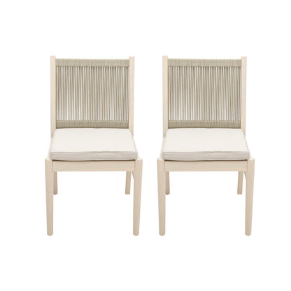 Cordoba - Dining Chair (Set of 2) Comfortable Armless Chairs - Beige Noble House