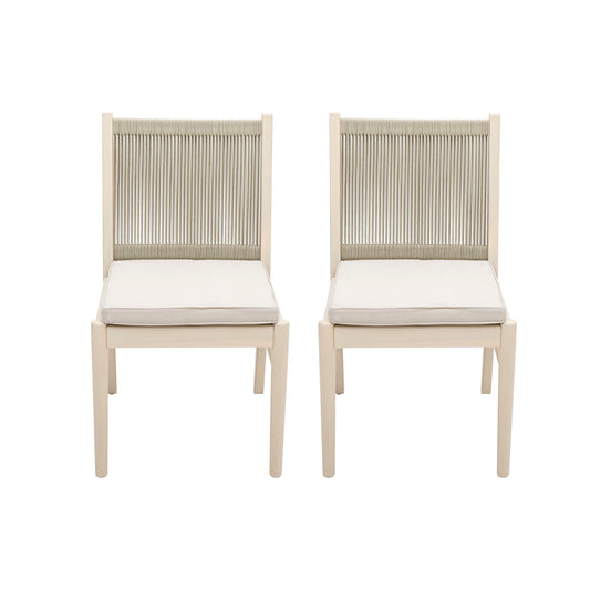 Cordoba - Dining Chair (Set of 2) Comfortable Armless Chairs - Beige Noble House