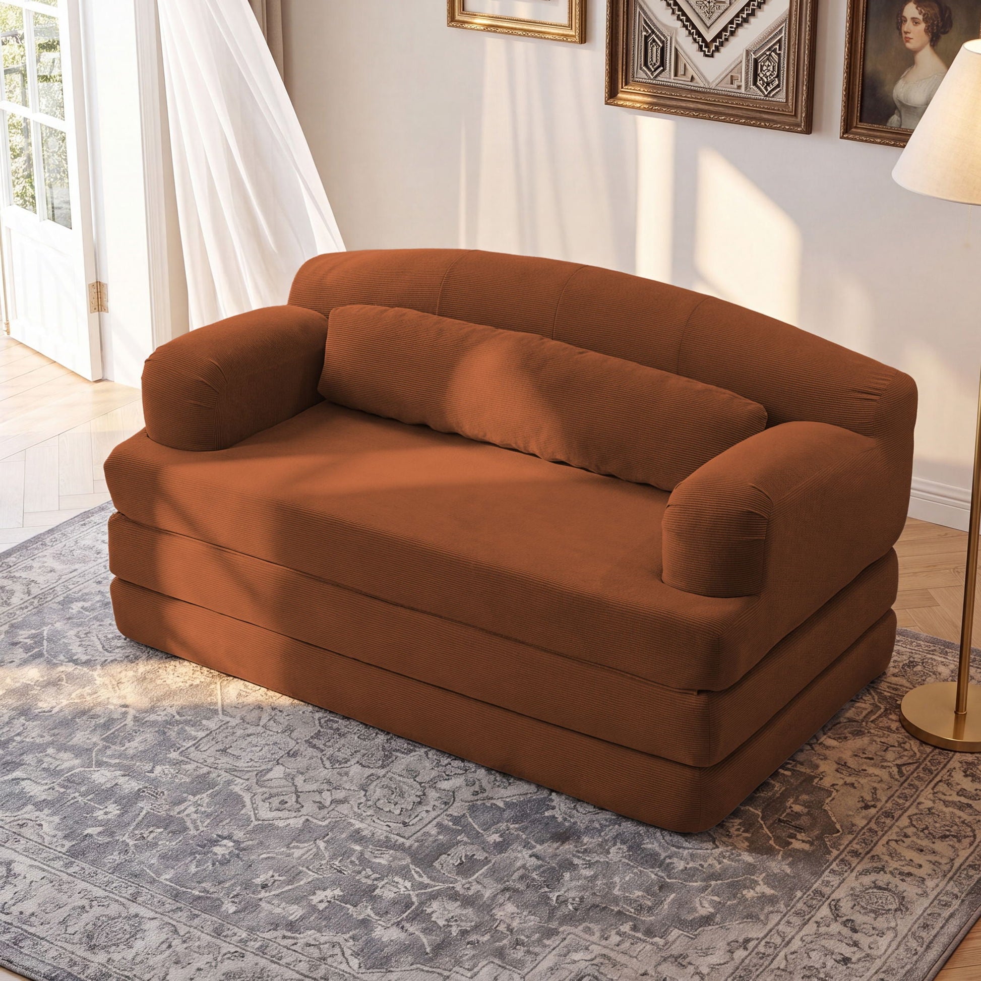 2 Seater Sofa Bed, Compact Foldable Floor Couch Home Essentials