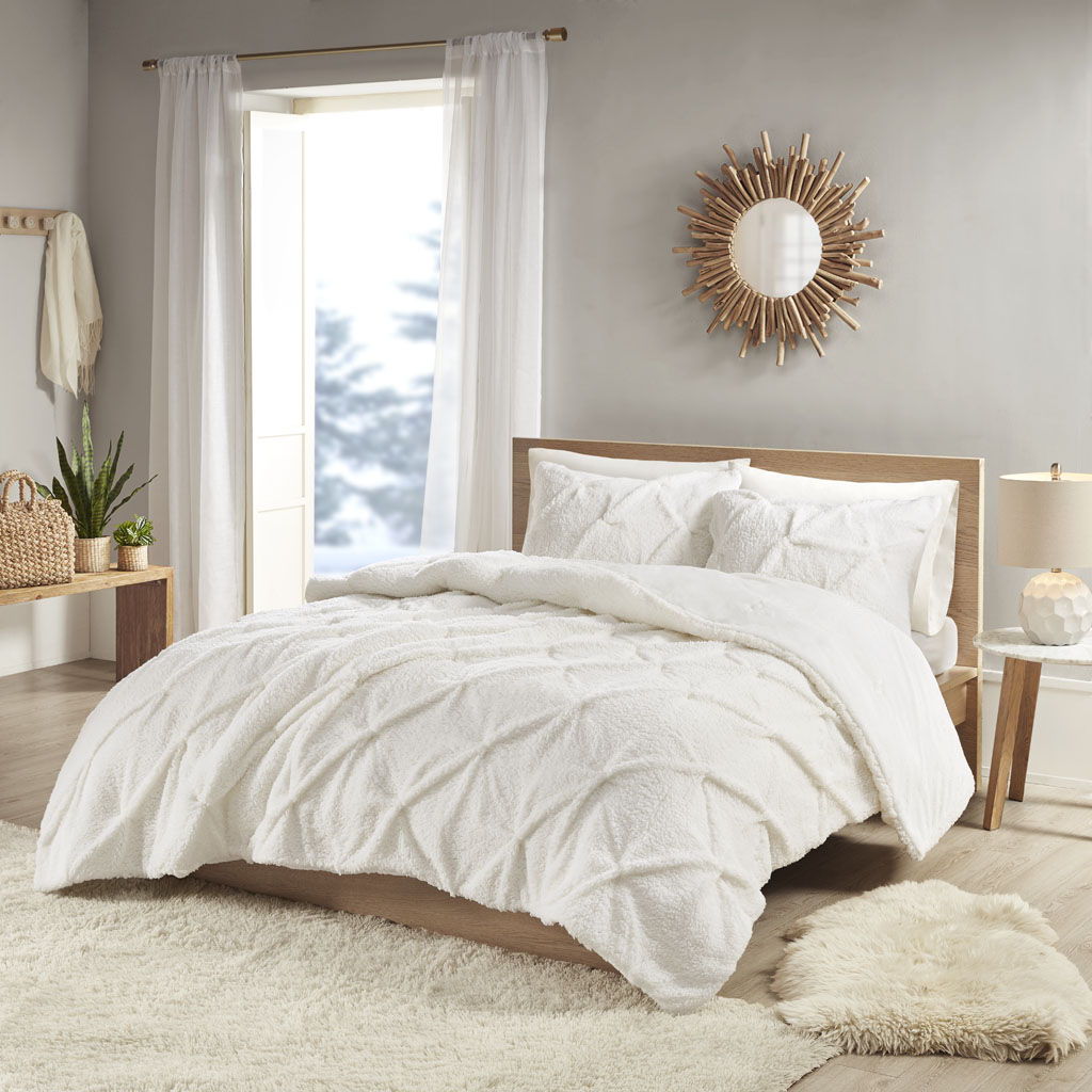 Addison - Pintuck Down Alternative Comforter Set - Ivory