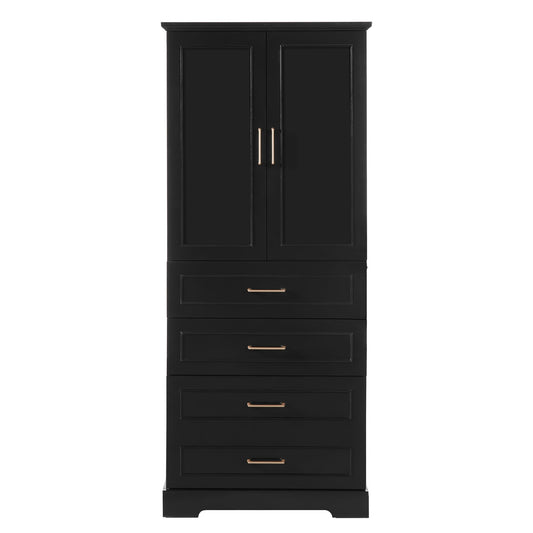 Freestanding Bathroom Cabinet With 3 Drawers, Adjustable Shelf, Soft Close Doors Hearth and Haven