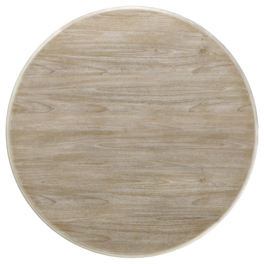 Trofello - Round Pedestal Dining Table - White Washed Coaster Fine Furniture