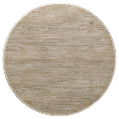 Trofello - Round Pedestal Dining Table - White Washed Coaster Fine Furniture