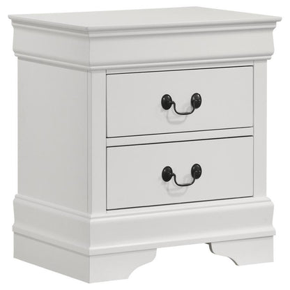 Louis Philippe - 2-Drawer Nightstand Bedside Table - White Coaster Fine Furniture