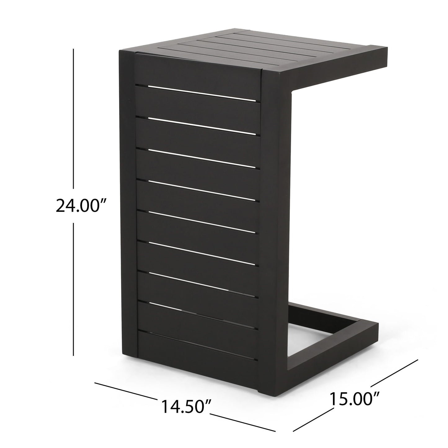 Aluminum Outdoor C - Shaped Side Table For Patio Noble House