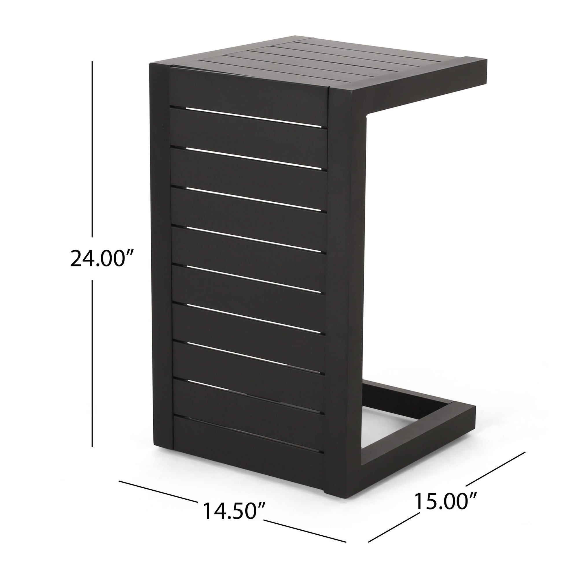 Aluminum Outdoor C - Shaped Side Table For Patio Noble House