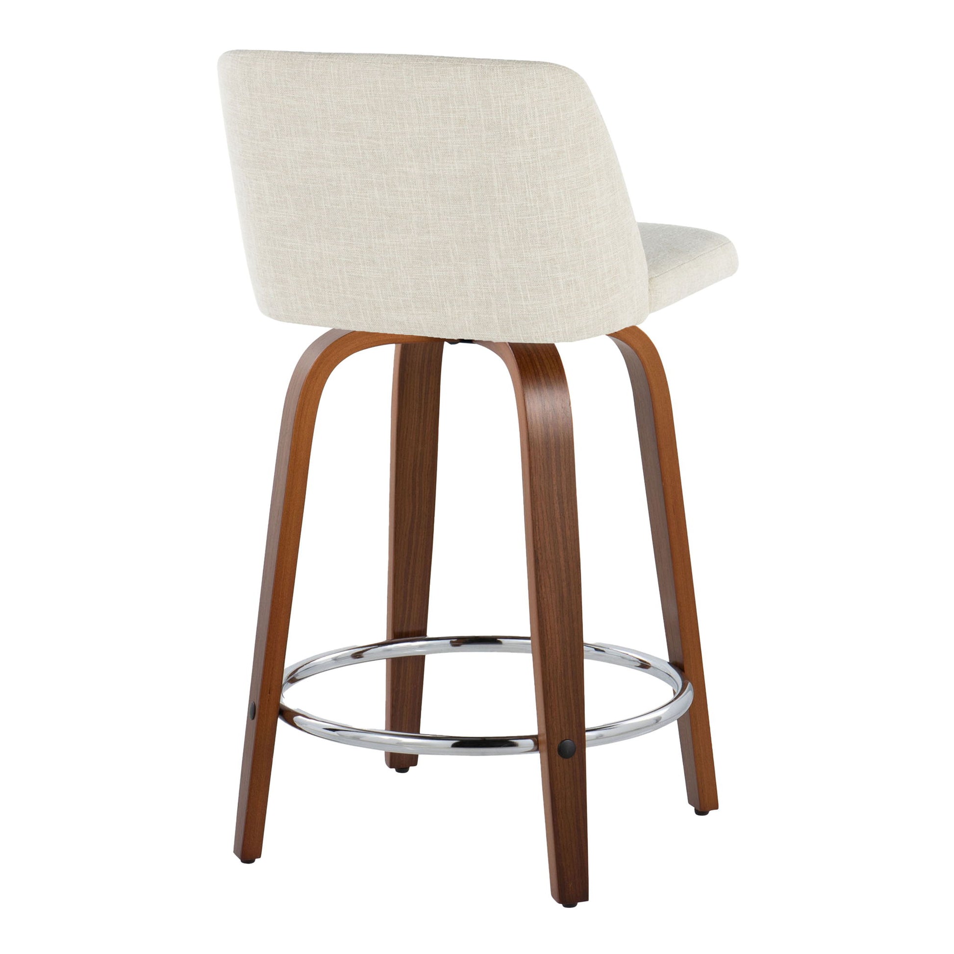 Toriano - Mid Century Modern Fixed Height Counter Stool With Swivel With Round Footrest (Set of 2) Lumi Source