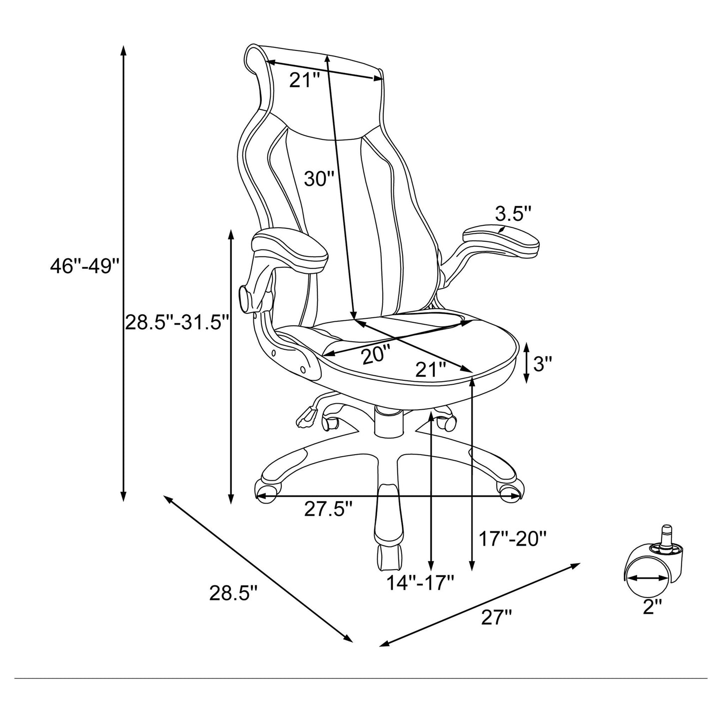 Adjustable Height Office Chair With Ergonomic Design And Swivel Mechanism - Black Furniture Max