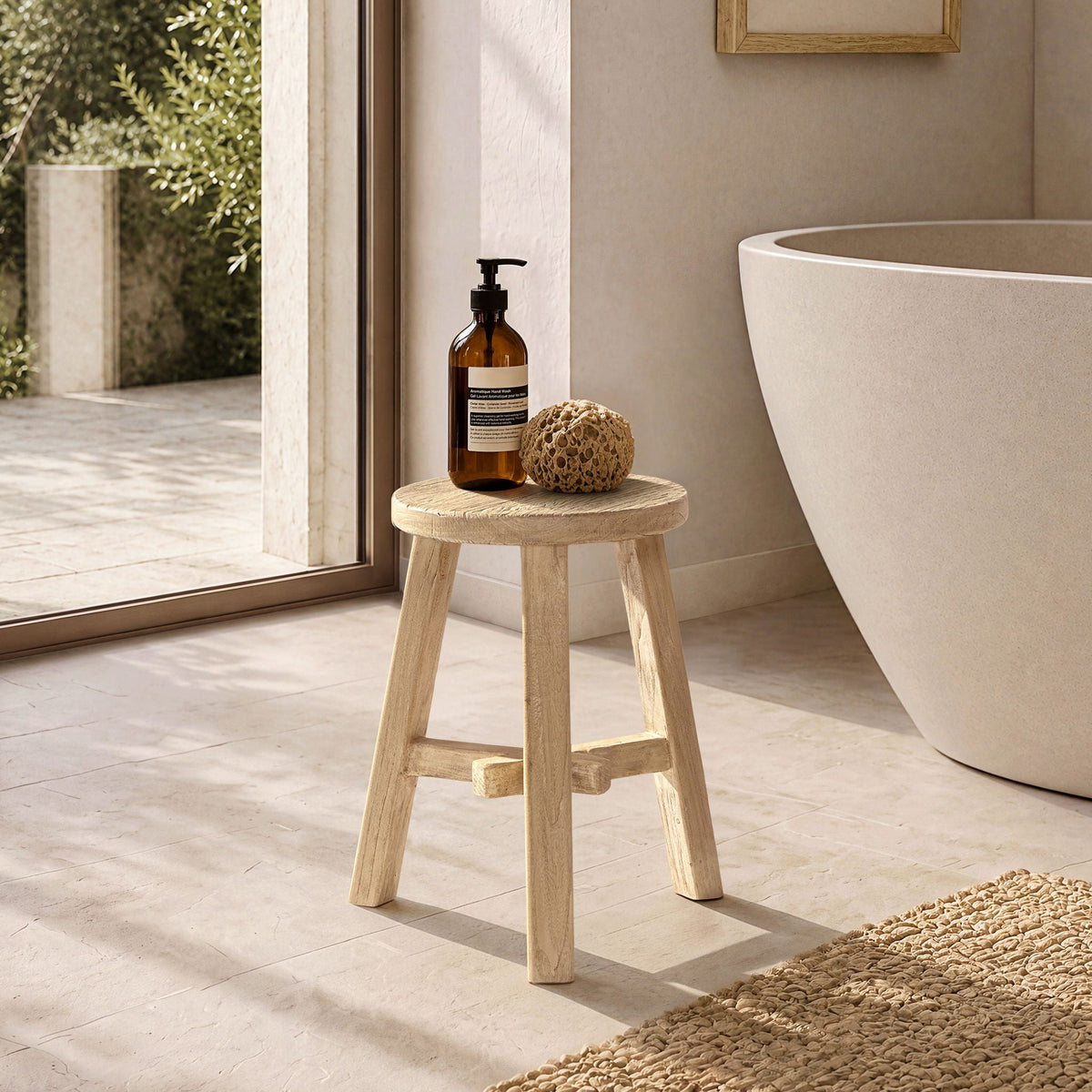Linden - Round Stool - Light Brown Jennifer Taylor Home