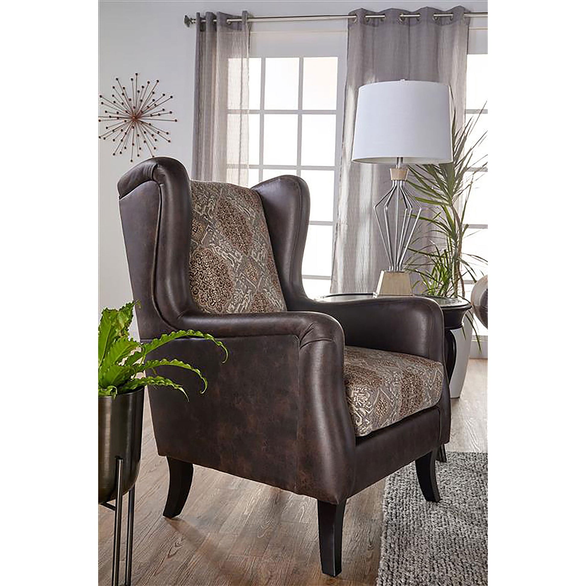 Brookridge - Wingback Accent Club Chair - Brown Furniture Max