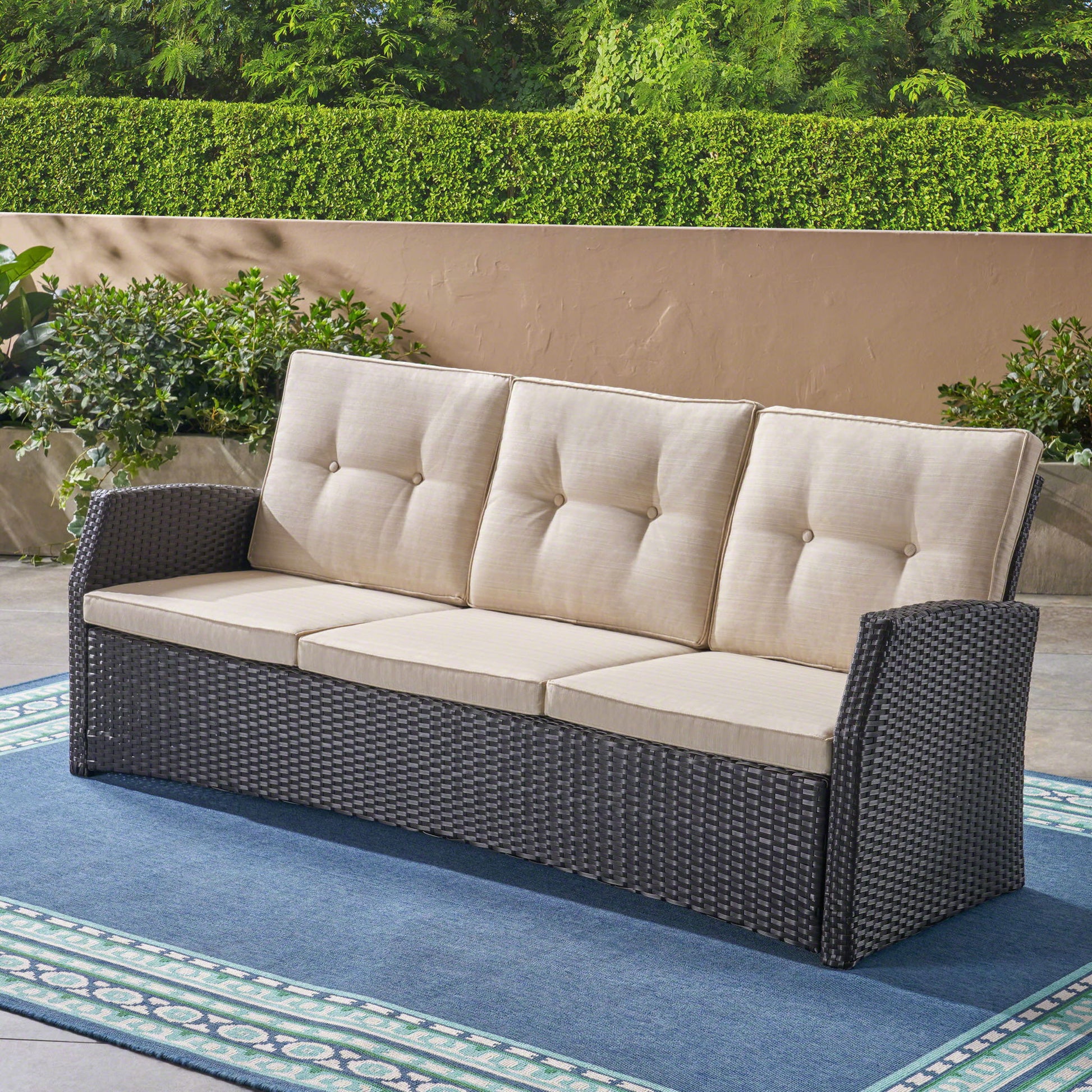 St Marta - 3 Seater - Dark Brown Noble House