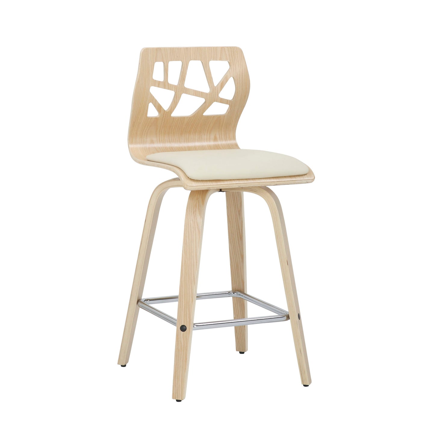 Folia - Mid Century Modern Counter Stool With Footrest (Set of 2) Lumi Source