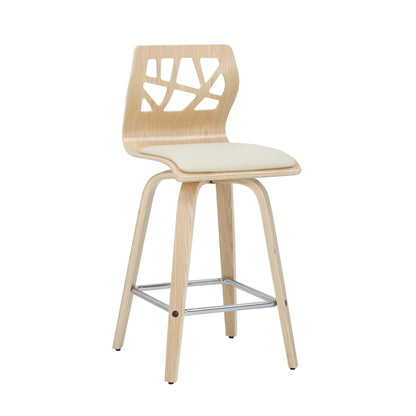 Folia - Mid Century Modern Counter Stool With Footrest (Set of 2) Lumi Source