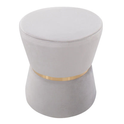 Gemma - Contemporary / Glam Ottoman - Silver / Gold Lumi Source