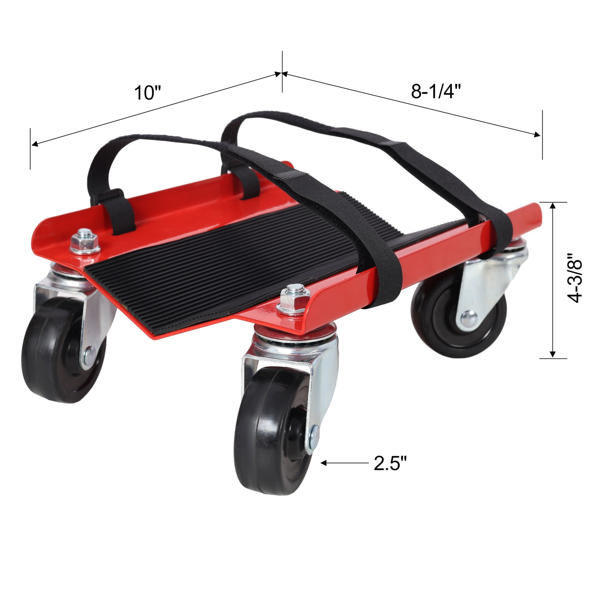 Heavy Duty Snowmobile Dolly V Slide With 2.5" Swivel Casters, Rubber Pad, 1500Lbs Capacity Steel - Red Daily Nest
