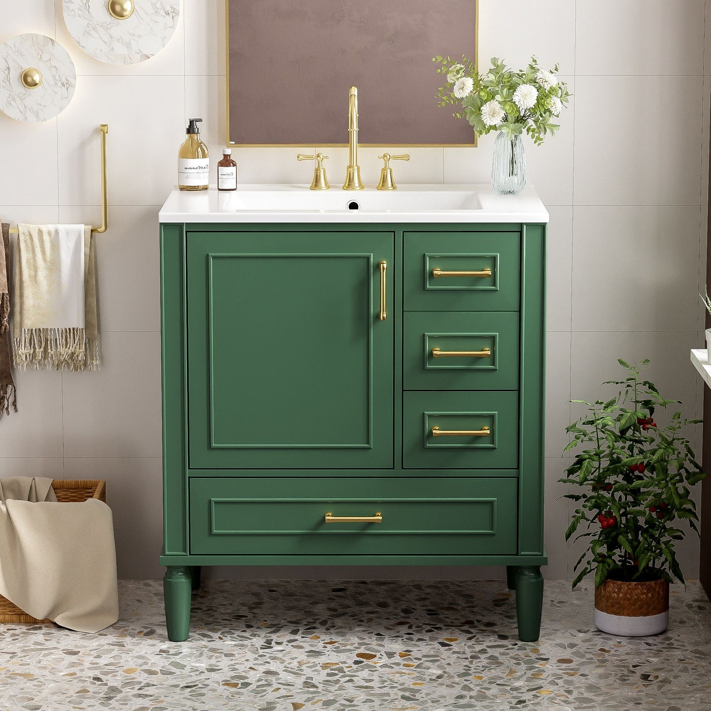 Traditional Bathroom Vanity Set With Soft Close Doors Hearth and Haven