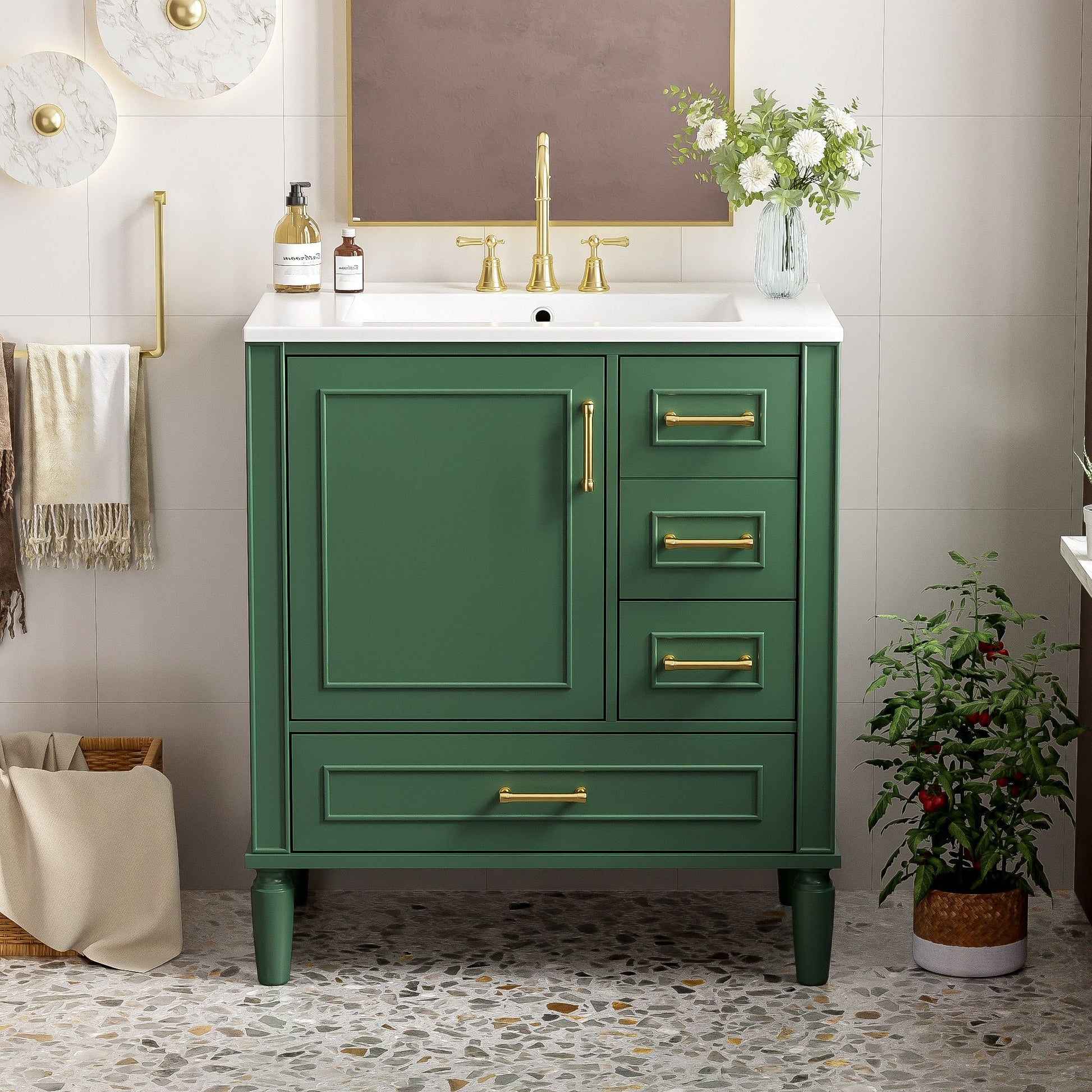 Traditional Bathroom Vanity Set With Soft Close Doors Hearth and Haven