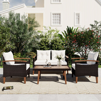 4 Piece Garden Furniture, Patio Seating Set Hearth and Haven