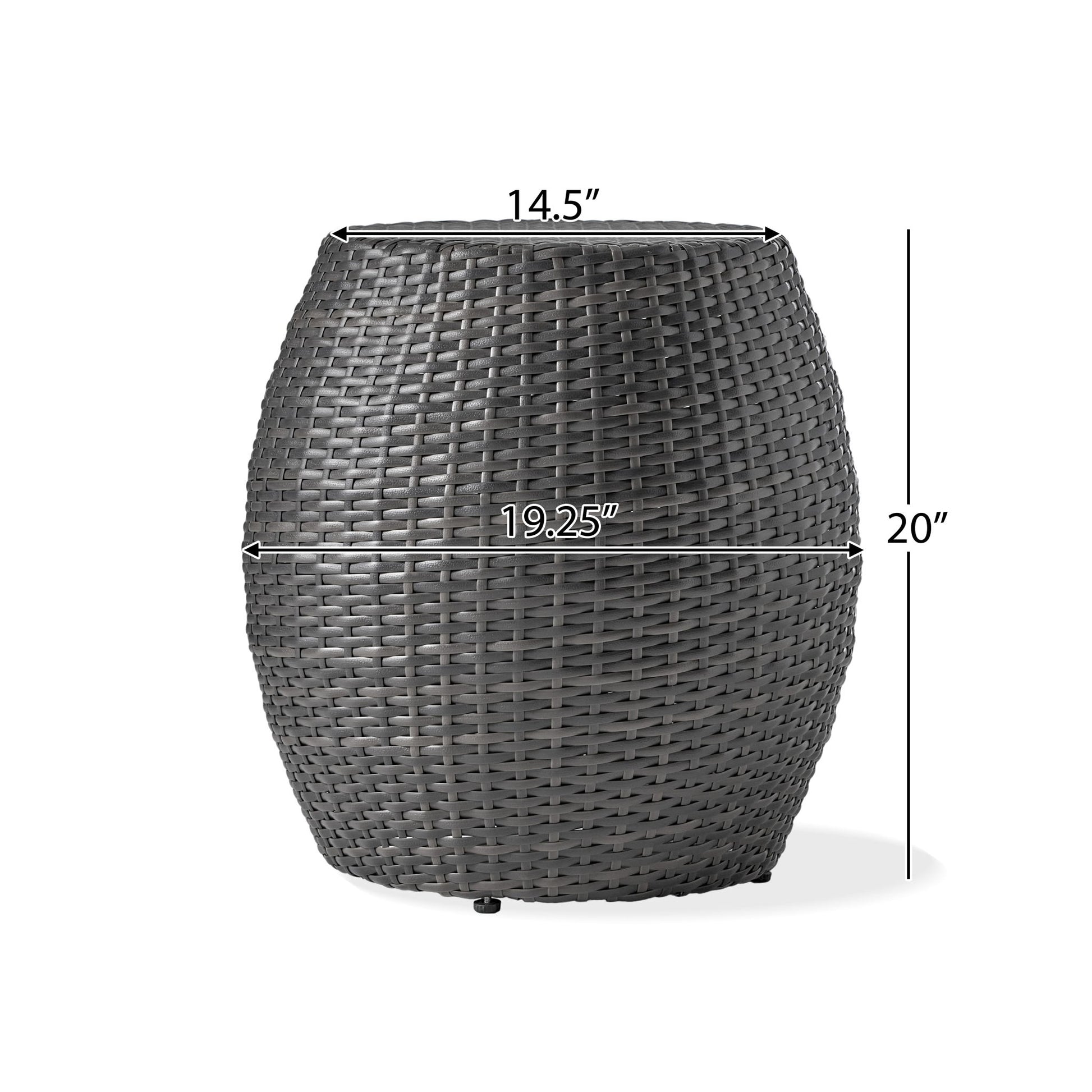 Outdoor Wicker Patio Side Table Noble House