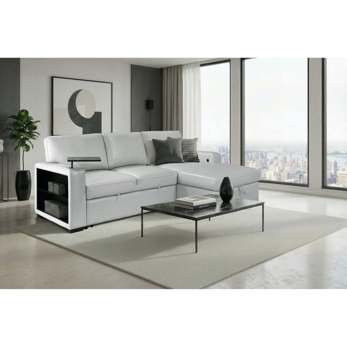 Tracey - Sofabed With Pullout - Silver Global Furniture USA