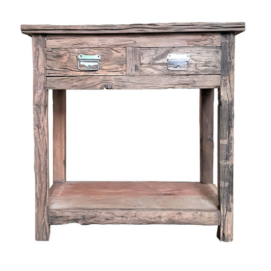 Rustic 2 Drawer Kitchen Island - Wood Home Essentials