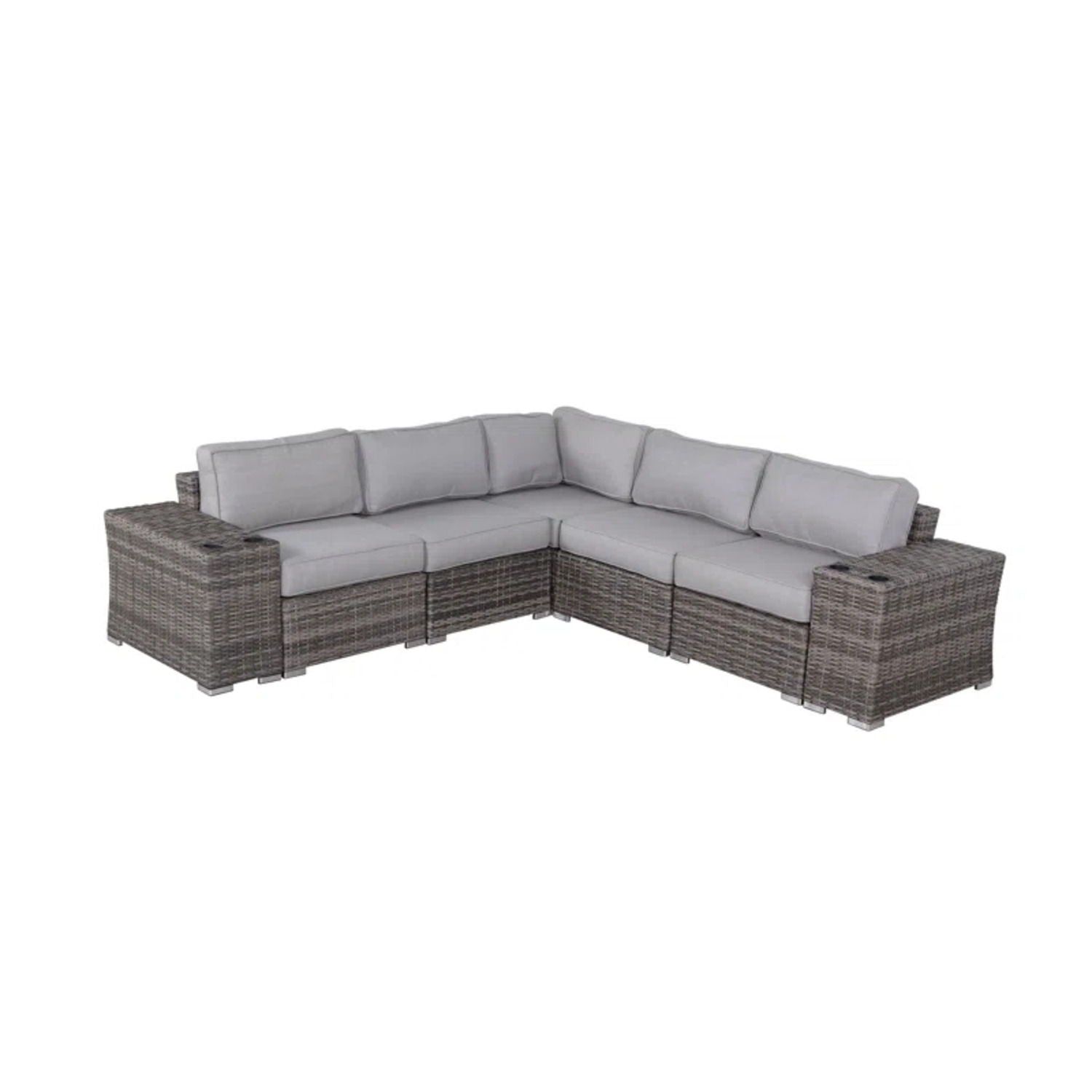 Rattan Sectional Sofa Set With Cushions LSI Patio Furniture