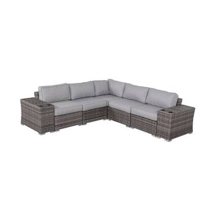 Rattan Sectional Sofa Set With Cushions LSI Patio Furniture
