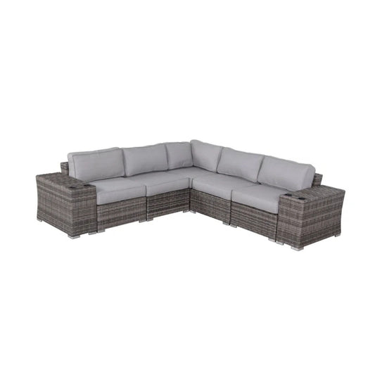 Rattan Sectional Sofa Set With Cushions LSI Patio Furniture