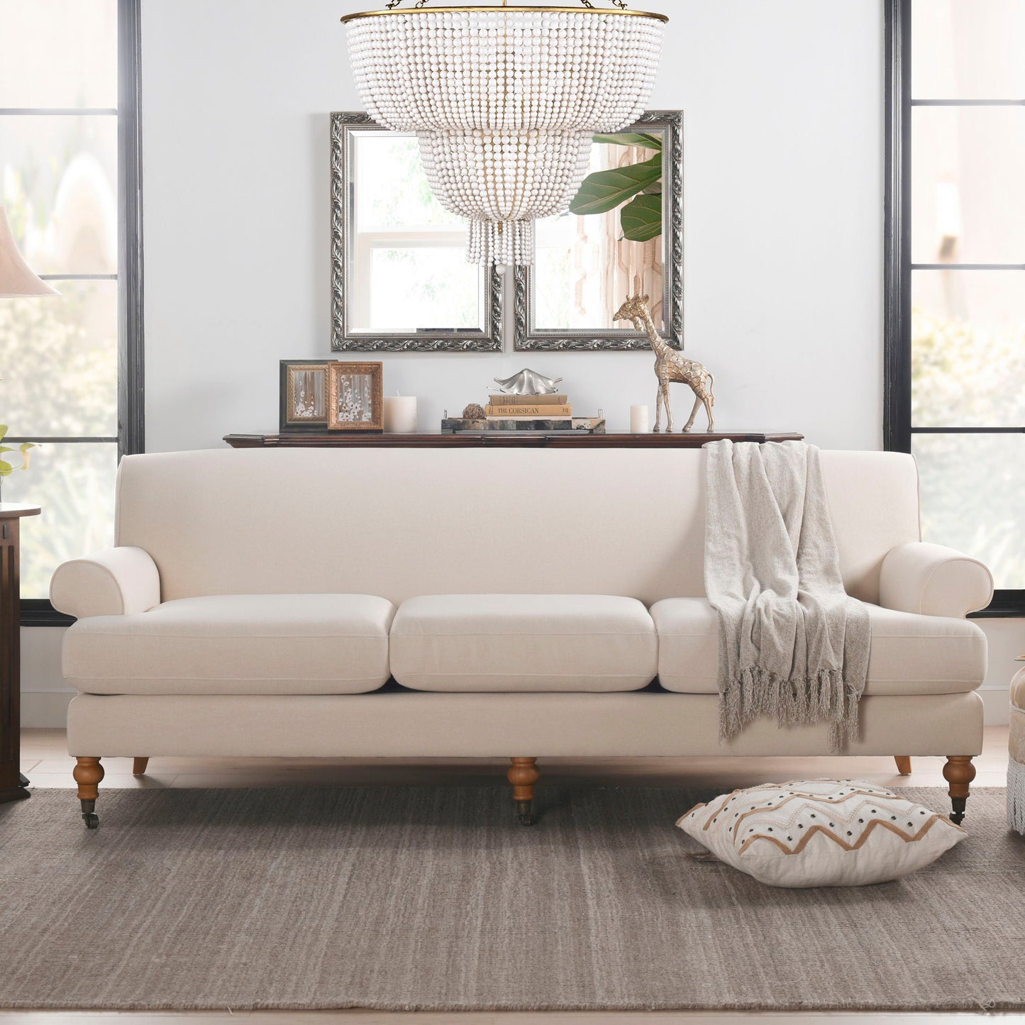 Alana Lawson - Modern Three Cushion Tightback Sofa Jennifer Taylor Home