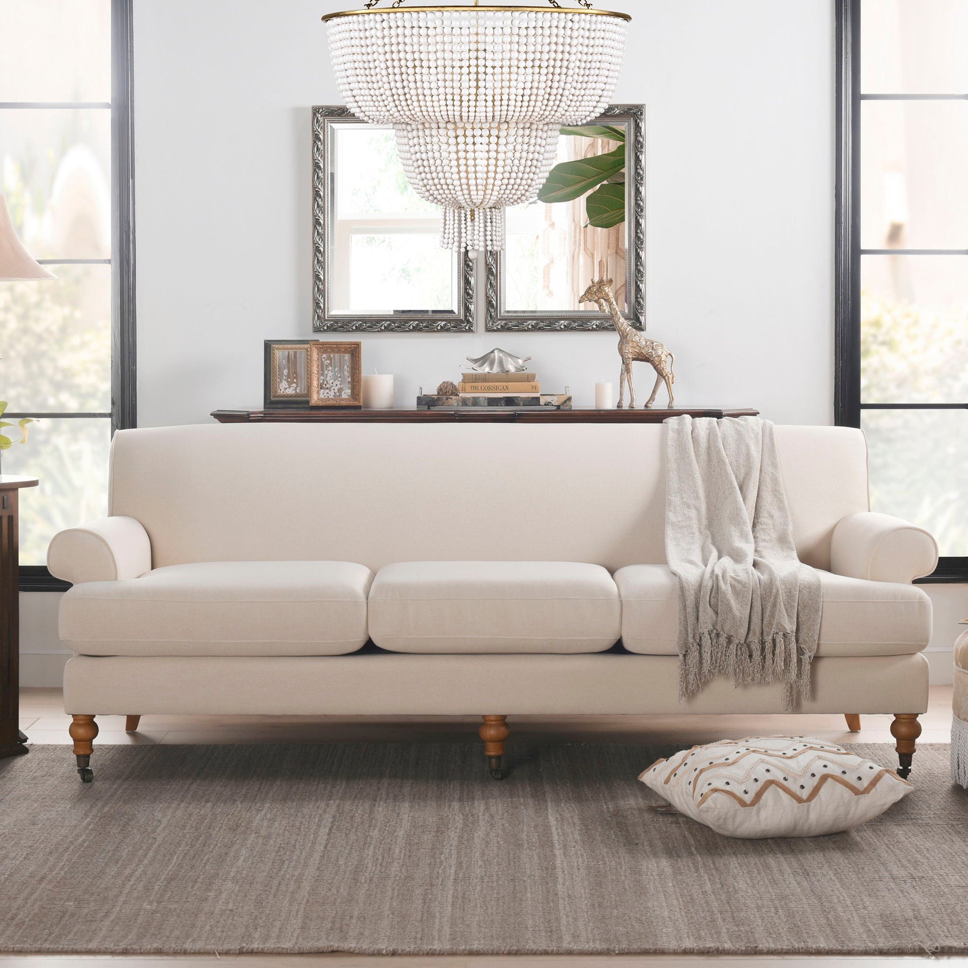 Alana Lawson - Modern Three Cushion Tightback Sofa Jennifer Taylor Home