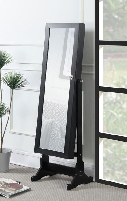 Tutuola - Cheval Mirror With Jewelry Storage - Black CoasterEveryday