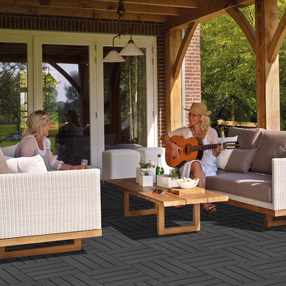 Plastic Interlocking Deck Tiles, Patio Flooring Outdoor Waterproof All Weather Use Daily Nest