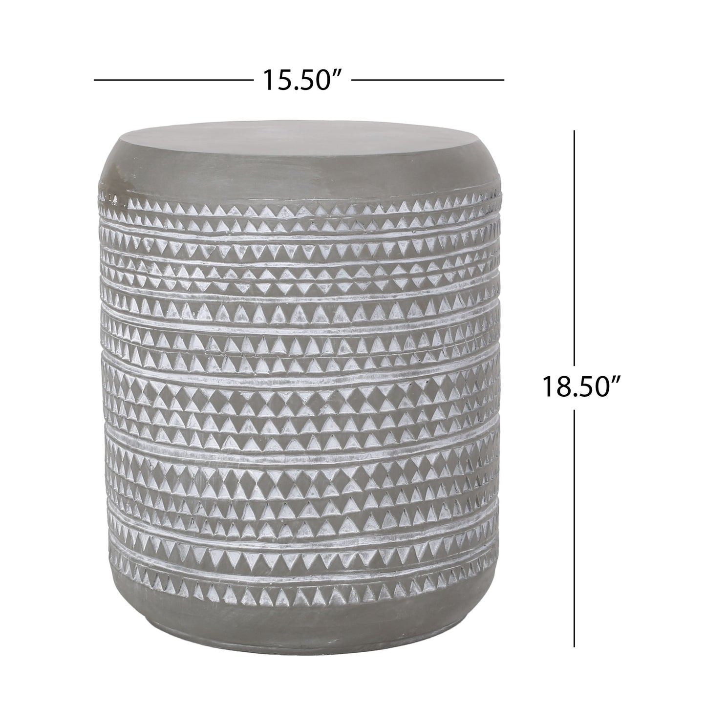 Outdoor Side Table With Cylindrical Shape - White Noble House