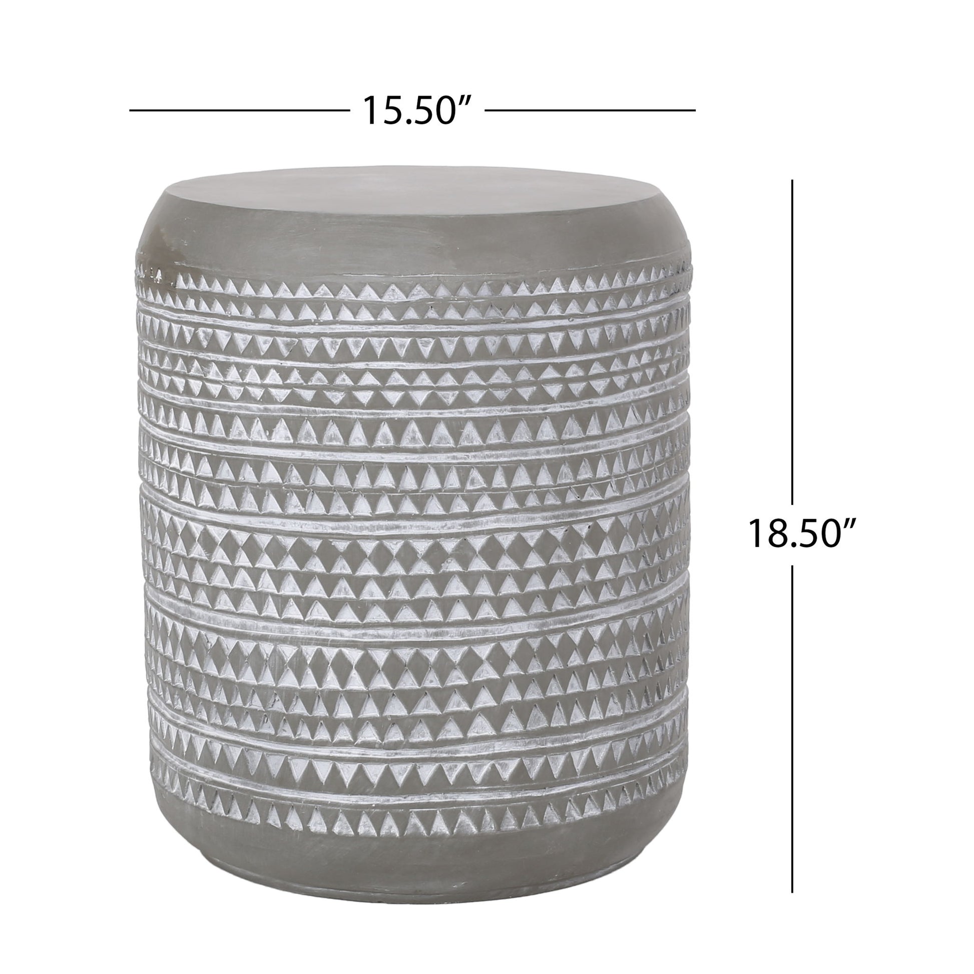 Outdoor Side Table With Cylindrical Shape - White Noble House