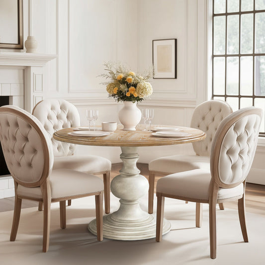 Lexi - Dining Table - Reclaimed Walnut / Antique Cream Madison Park