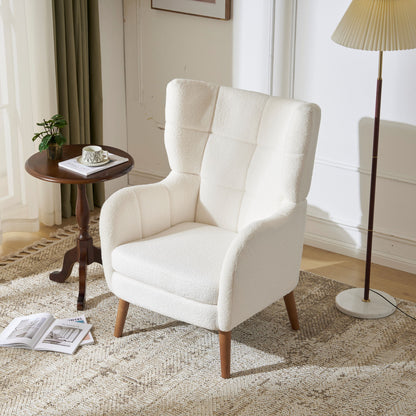Accent Chair With Birch Wood Legs - White Noble House