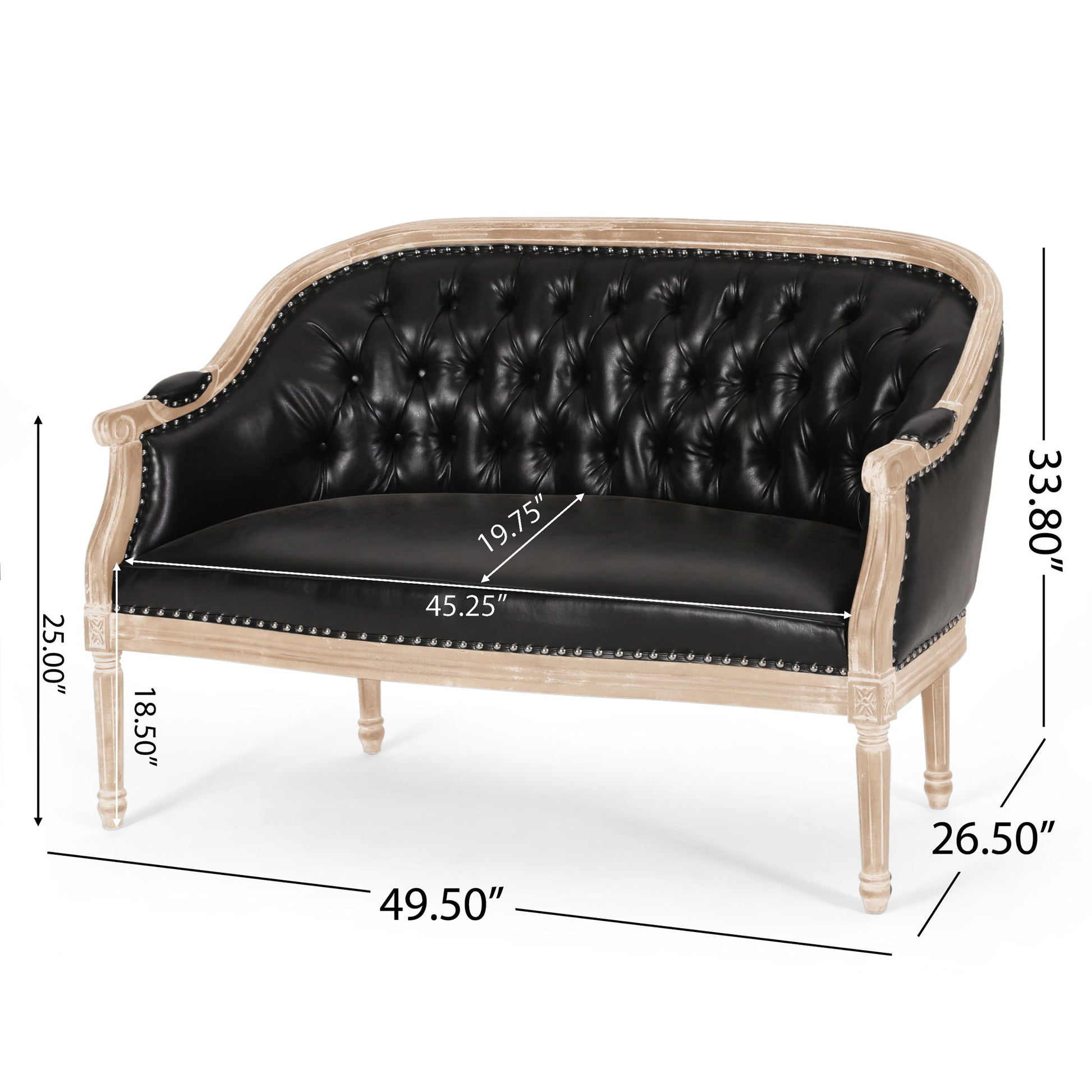 French Country Chesterfield Style Tufted Loveseat Noble House
